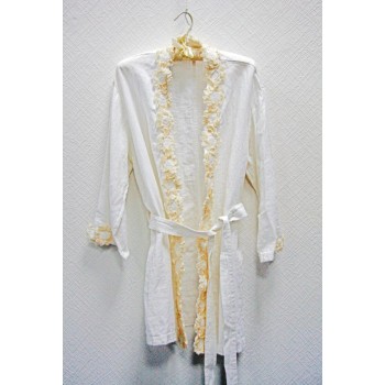 Халат la FABBRICA del LINO Pionie Kimono Bianco